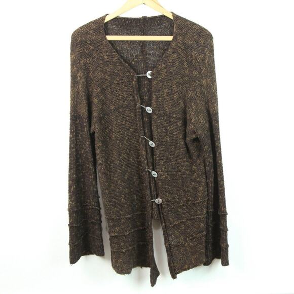 Skif Skifo Black Knit Popover Top Sweater Lagenlook Artsy Loose Knit Boho O/S - Picture 1 of 10